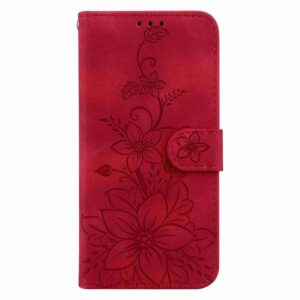 Xiaomi Redmi Note 15 4G / 5G/Poco M8 5G Lily Embossed Leather Red-Θήκη Βιβλίο