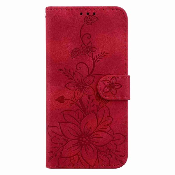 Xiaomi Redmi Note 15 4G / 5G/Poco M8 5G Lily Embossed Leather Red-Θήκη Βιβλίο