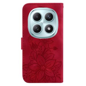 Xiaomi Redmi Note 15 4G / 5G/Poco M8 5G Lily Embossed Leather Red-Θήκη Βιβλίο
