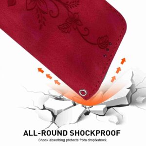 Xiaomi Redmi Note 15 4G / 5G/Poco M8 5G Lily Embossed Leather Red-Θήκη Βιβλίο