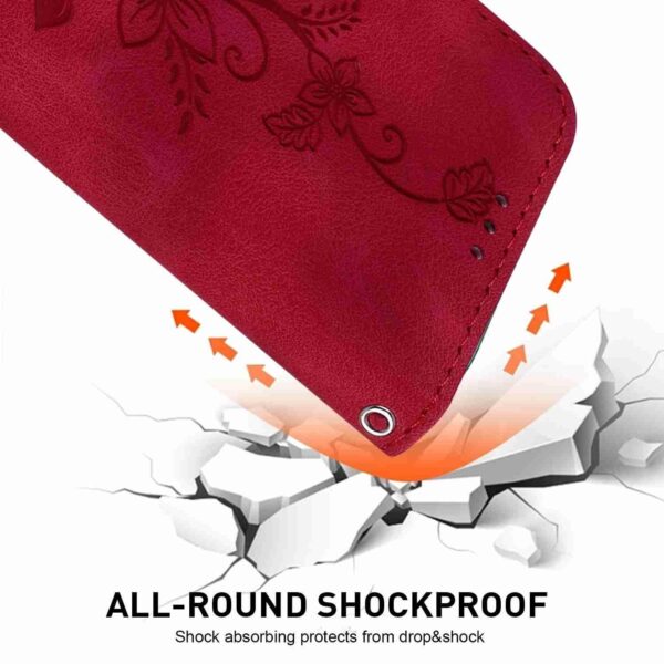 Xiaomi Redmi Note 15 4G / 5G/Poco M8 5G Lily Embossed Leather Red-Θήκη Βιβλίο