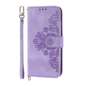 Xiaomi Redmi Note 15 Pro 4G Skin Feel Flowers Embossed Wallet Leather Purple-Θήκη Βιβλίο