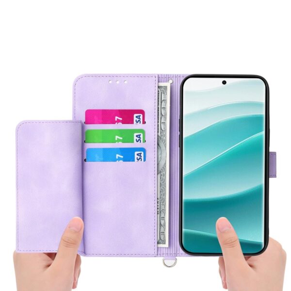 Xiaomi Redmi Note 15 Pro 4G Skin Feel Flowers Embossed Wallet Leather Purple-Θήκη Βιβλίο