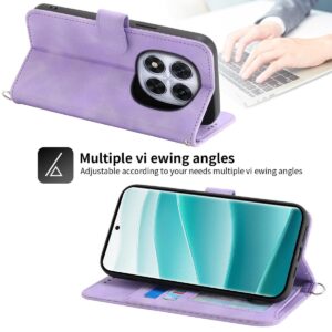 Xiaomi Redmi Note 15 Pro 4G Skin Feel Flowers Embossed Wallet Leather Purple-Θήκη Βιβλίο