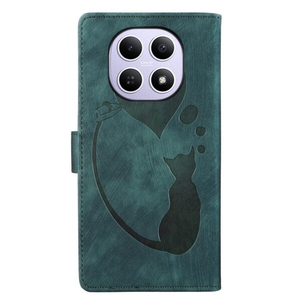 Xiaomi Redmi Note 15 4G / 5G Pen Heart Cat Embossed Leather Green-Θήκη Βιβλίο