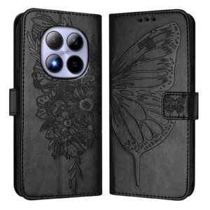 Xioami Redmi Note 15 Pro 5G Embossed Butterfly Leather Black -Θήκη Βιβλίο