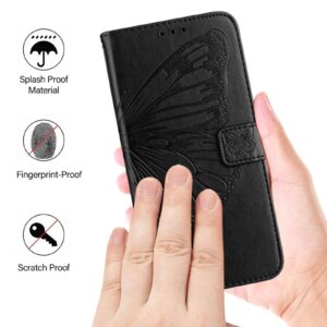 Xioami Redmi Note 15 Pro 5G Embossed Butterfly Leather Black -Θήκη Βιβλίο
