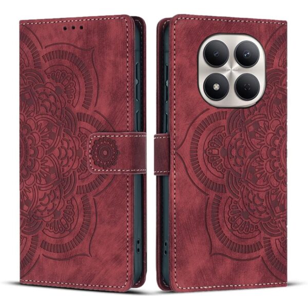Xiaomi Redmi Note 15 Pro+ 5G Mandala Embossed Retro Frosted Leather Red-Θήκη Βιβλίο