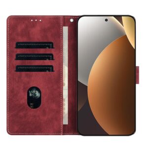 Xiaomi Redmi Note 15 Pro+ 5G Mandala Embossed Retro Frosted Leather Red-Θήκη Βιβλίο