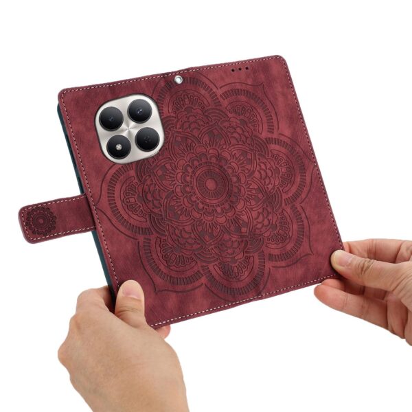 Xiaomi Redmi Note 15 Pro+ 5G Mandala Embossed Retro Frosted Leather Red-Θήκη Βιβλίο
