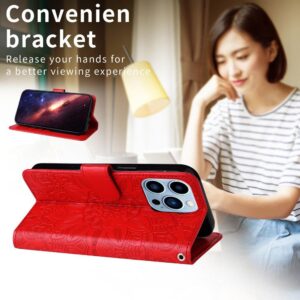 Xiaomi Redmi Note 15 Pro 4G Embossed Sunflower Leather Red-Θήκη Βιβλίο