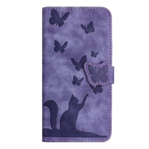 Xiaomi Redmi Note 15 Pro+ 5G Butterfly Cat Embossing Flip Leather Purple-Θήκη Βιβλίο
