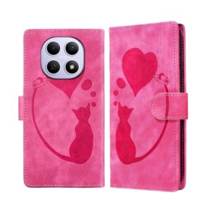 Xiaomi Redmi Note 15 4G / 5G Pen Heart Cat Embossed Leather Pink-Θήκη Βιβλίο