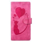 Xiaomi Redmi Note 15 4G / 5G Pen Heart Cat Embossed Leather Pink-Θήκη Βιβλίο