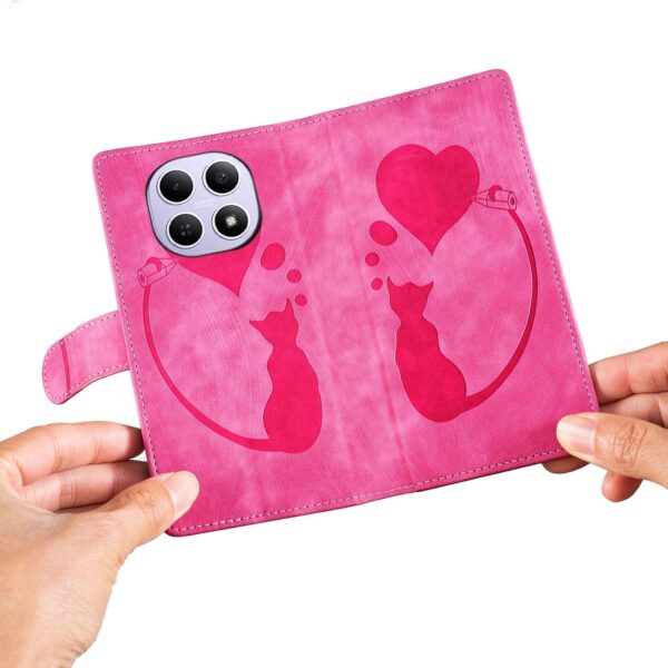 Xiaomi Redmi Note 15 4G / 5G Pen Heart Cat Embossed Leather Pink-Θήκη Βιβλίο
