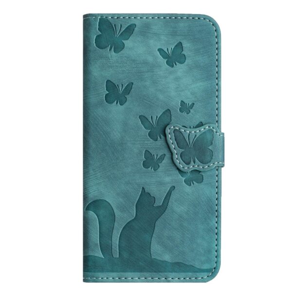 Xiaomi Redmi Note 15 4G / 5G Butterfly Cat Embossing Flip Leather Wathet-Θήκη Βιβλίο
