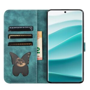 Xiaomi Redmi Note 15 4G / 5G Butterfly Cat Embossing Flip Leather Wathet-Θήκη Βιβλίο