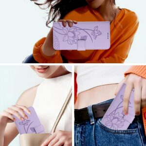 Xiaomi Redmi Note 15 5G / 4G Lotus Embossed Leather with Lanyard Purple-Θήκη Βιβλίο