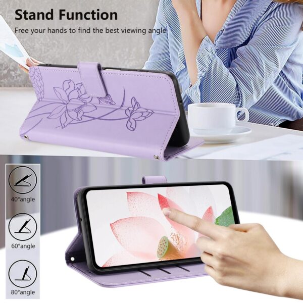 Xiaomi Redmi Note 15 Pro 4G Lotus Embossed Leather with Lanyard Purple-Θήκη Βιβλίο