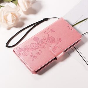 Xiaomi Redmi Note 15 Pro 4G Embossed Butterfly Flowers Leather Rose Gold-Θήκη Βιβλίο