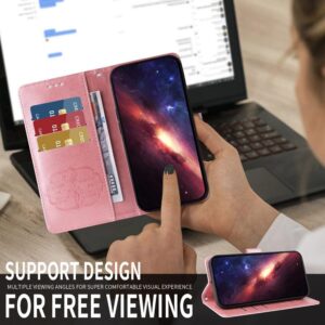 Xiaomi Redmi Note 15 Pro 4G Embossed Butterfly Flowers Leather Rose Gold-Θήκη Βιβλίο