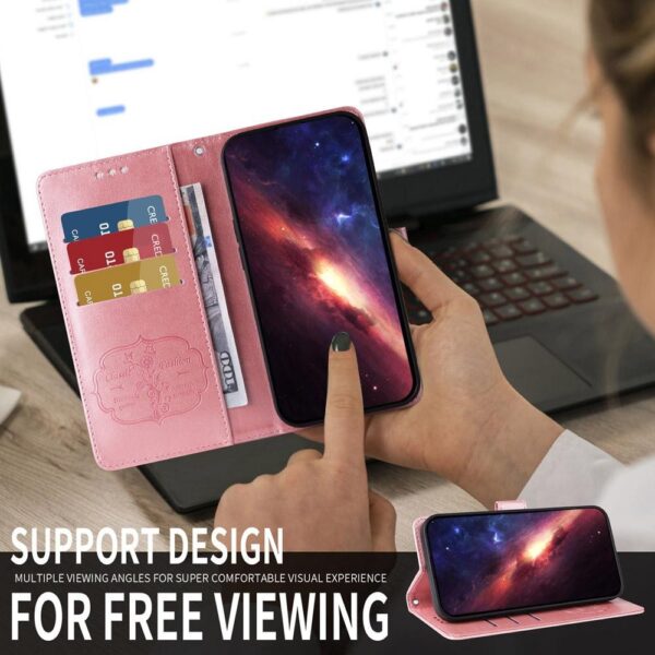 Xiaomi Redmi Note 15 Pro 4G Embossed Butterfly Flowers Leather Rose Gold-Θήκη Βιβλίο