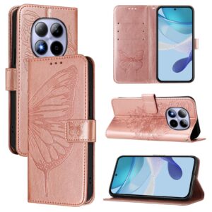 Xiaomi Redmi Note 15 Pro 5G Embossed Butterfly Leather Rose Gold-Θήκη Βίβλιο
