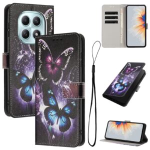 Xiaomi Redmi Note 15 5G / 4G Color Pattern Leather Two Butterflies Drawing-Θήκη Βιβλίο