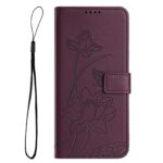 Xiaomi Redmi Note 15 Pro+ Lotus Embossed Leather with Lanyard Wine Red-Θήκη Βιβλίο