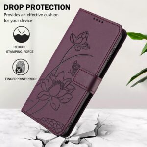 Xiaomi Redmi Note 15 Pro+ Lotus Embossed Leather with Lanyard Wine Red-Θήκη Βιβλίο