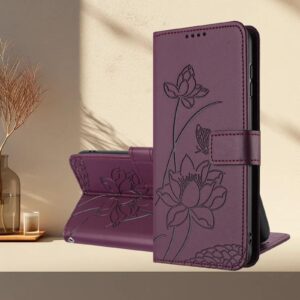 Xiaomi Redmi Note 15 Pro+ Lotus Embossed Leather with Lanyard Wine Red-Θήκη Βιβλίο