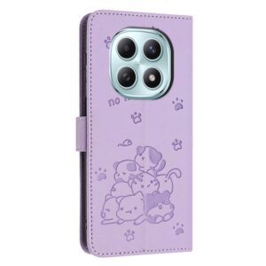 Xiaomi Redmi Note 15 5G / 4G Embossed Kitten Leather with Lanyard Purple-Θήκη Βιβλίο