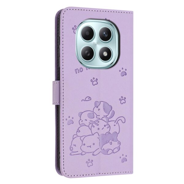 Xiaomi Redmi Note 15 5G / 4G Embossed Kitten Leather with Lanyard Purple-Θήκη Βιβλίο