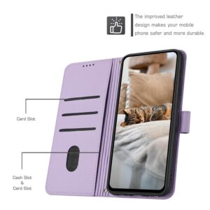 Xiaomi Redmi Note 15 5G / 4G Embossed Kitten Leather with Lanyard Purple-Θήκη Βιβλίο