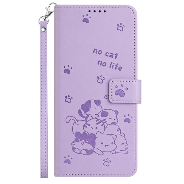 Xiaomi Redmi Note 15 Pro 5G Embossed Kitten Leather with Lanyard Purple-Θήκη Βιβλίο