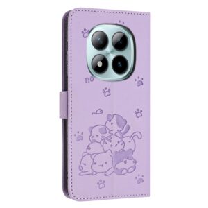 Xiaomi Redmi Note 15 Pro 5G Embossed Kitten Leather with Lanyard Purple-Θήκη Βιβλίο
