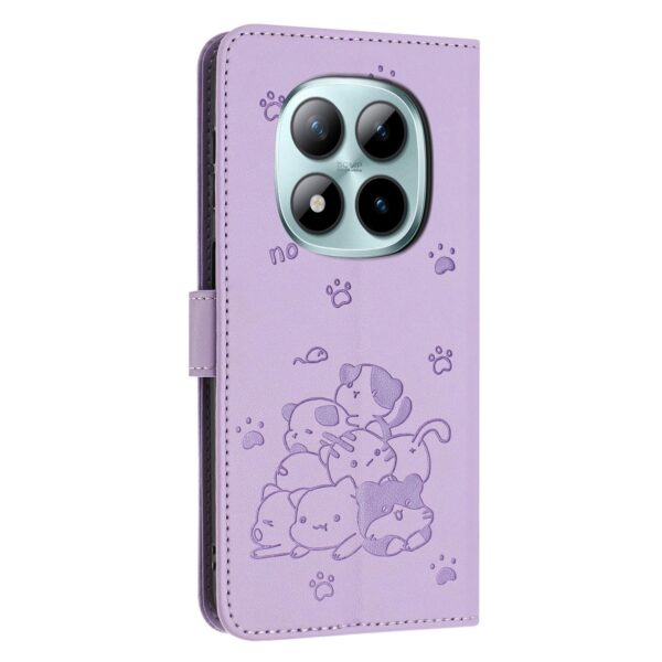 Xiaomi Redmi Note 15 Pro+ 5G Embossed Kitten Leather with Lanyard Purple-Θήκη Βιβλίο