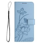 Xiaomi Redmi Note 15 Pro 4G Lotus Embossed Leather with Lanyard Blue-Θήκη Βιβλίο