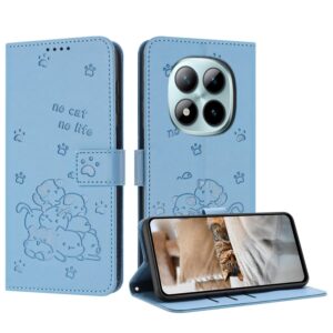 Xiaomi Redmi Note 15 Pro 5G Embossed Kitten Leather with Lanyard Blue-Θήκη Βιβλίο