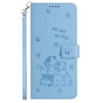 Xiaomi Redmi Note 15 Pro 5G Embossed Kitten Leather with Lanyard Blue-Θήκη Βιβλίο