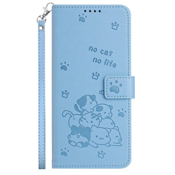 Xiaomi Redmi Note 15 Pro 5G Embossed Kitten Leather with Lanyard Blue-Θήκη Βιβλίο