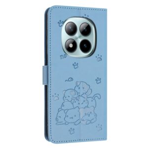 Xiaomi Redmi Note 15 Pro 5G Embossed Kitten Leather with Lanyard Blue-Θήκη Βιβλίο