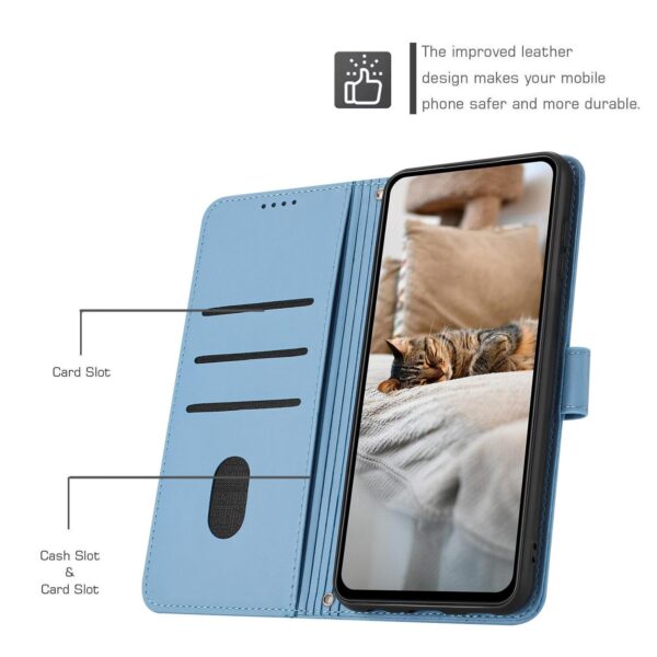 Xiaomi Redmi Note 15 Pro 5G Embossed Kitten Leather with Lanyard Blue-Θήκη Βιβλίο