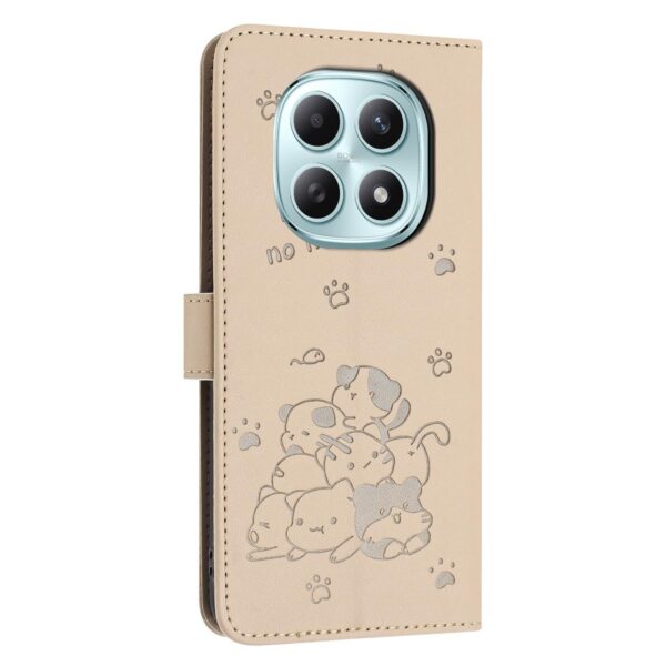 Xiaomi Redmi Note 15 5G / 4G Embossed Kitten Leather with Lanyard Beige-Θήκη Βιβλίο