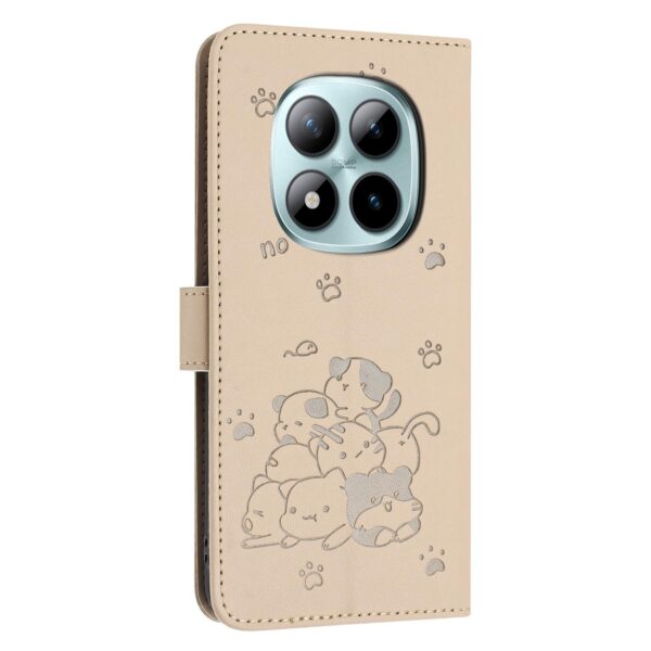 Xiaomi Redmi Note 15 Pro+ 5G Embossed Kitten Leather with Lanyard Beige-Θήκη Βιβλίο