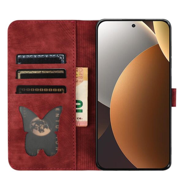 Xiaomi Redmi Note 15 Pro+ 5G Butterfly Cat Embossing Flip Leather Red-Θήκη Βιβλίο