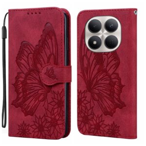 Xiaomi Redmi Note 15 Pro+ 5G Retro Skin Feel Butterflies Embossing Horizontal Flip Leather Red-Θήκη Βιβλίο