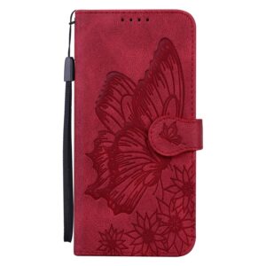 Xiaomi Redmi Note 15 Pro+ 5G Retro Skin Feel Butterflies Embossing Horizontal Flip Leather Red-Θήκη Βιβλίο