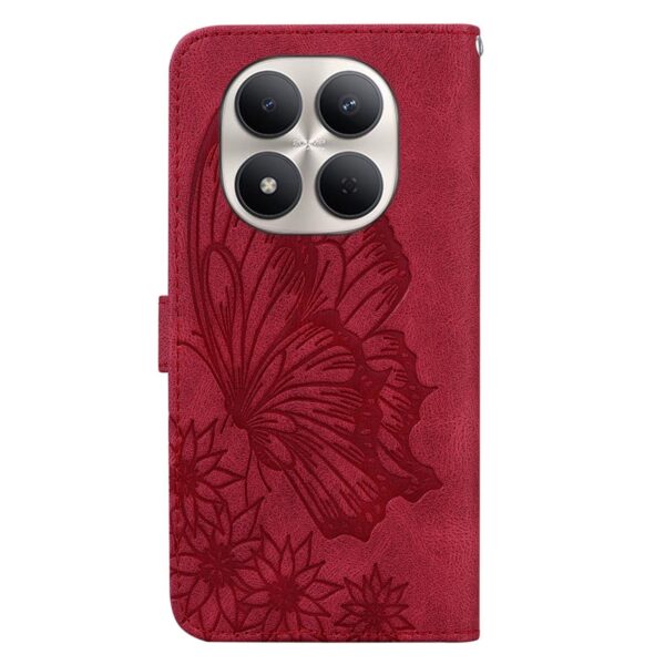 Xiaomi Redmi Note 15 Pro+ 5G Retro Skin Feel Butterflies Embossing Horizontal Flip Leather Red-Θήκη Βιβλίο