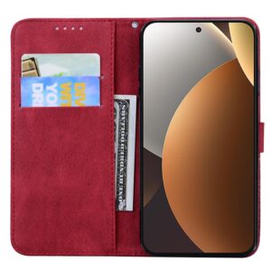 Xiaomi Redmi Note 15 Pro+ 5G Retro Skin Feel Butterflies Embossing Horizontal Flip Leather Red-Θήκη Βιβλίο